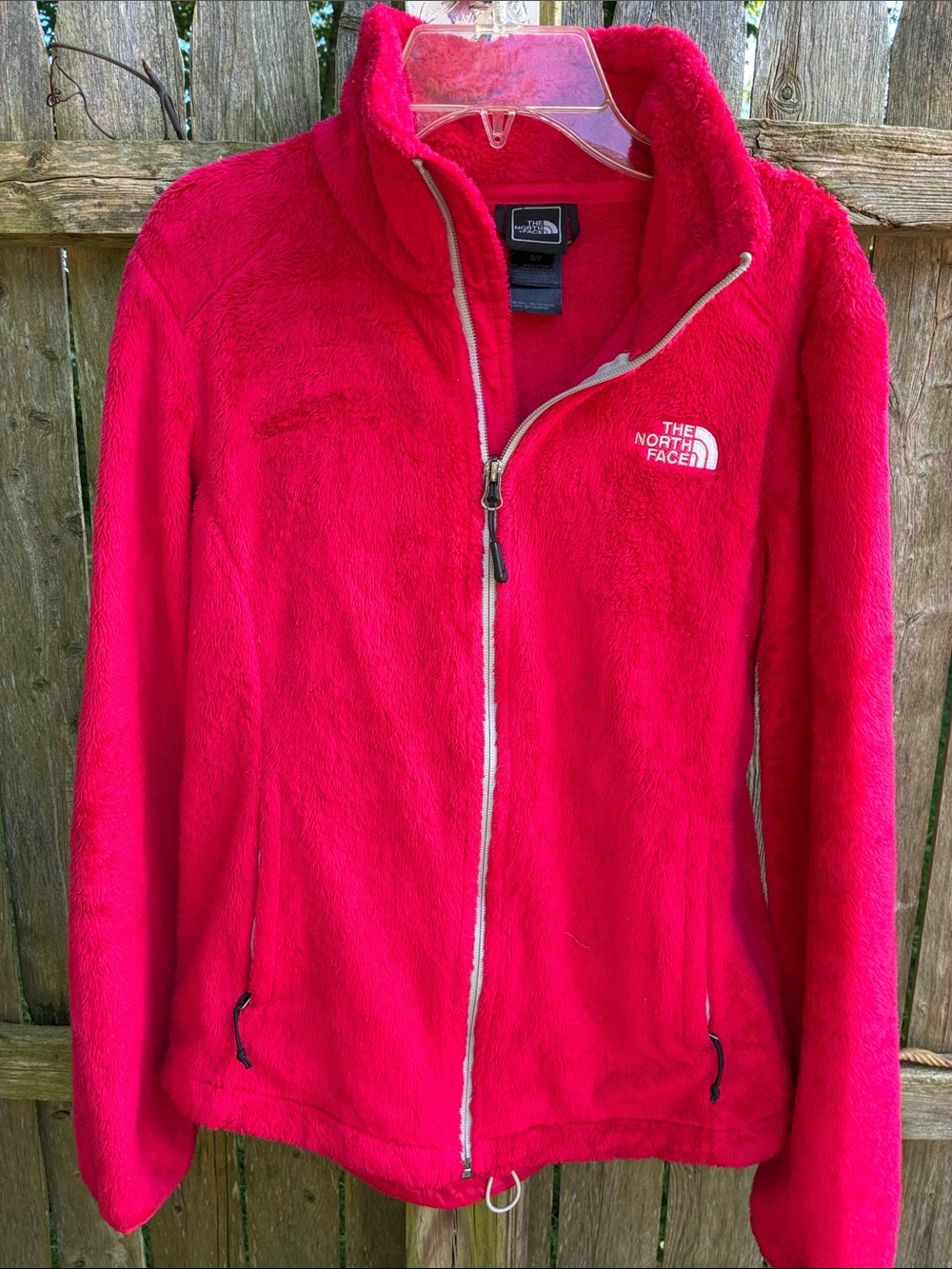 The North Face Women's Bright Pink Teddy Fleece Jacket